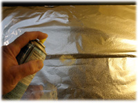 spray foil with pam