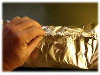 sealing potato foil pouch