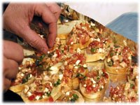 making bruschetta for the grill