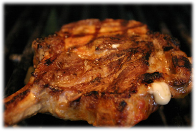 bbq pork chops stuffed with jack cheese