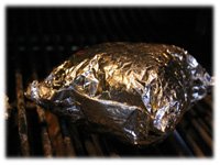 vegetable foil pouches on the grill