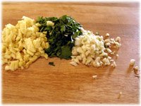 chopped cilantro garlic ginger