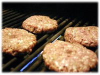 grilling hamburger patties