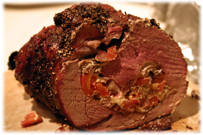 grilled stuffed beef tenderloin